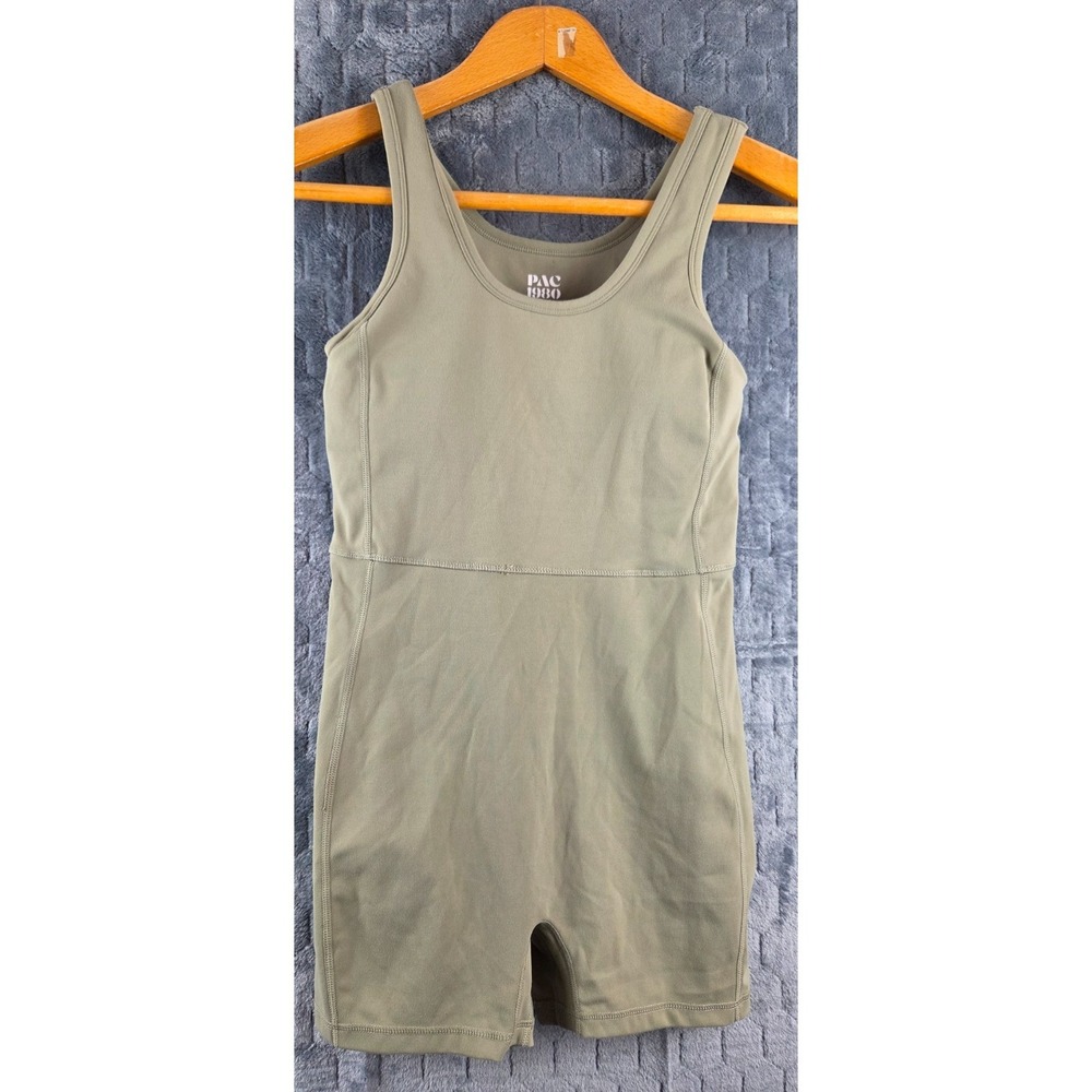 PAC 1980 Women's Green Sleeveless Cami One Piece Bodysuit Jumpsuit Romper Size M